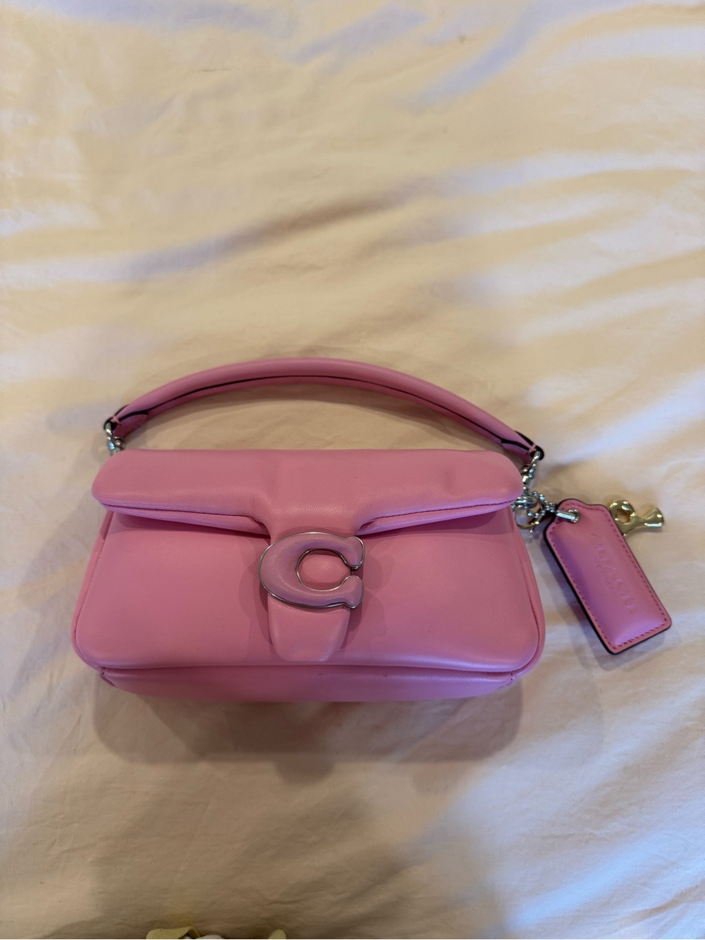 Coach Pink Leather Mini Shoulder Bag with 'C' Closure